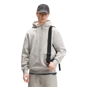 Cropp - Melanżowa bluza regular z kapturem - jasny szary