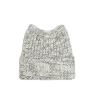 Cropp - Melanżowa szara czapka z uszami - jasny szary