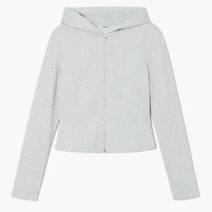 Cropp - Melanżowa zapinana bluza z kapturem - jasny szary