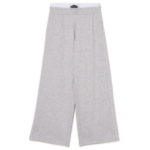 Cropp - Melanżowe dresy straight z lampasami - jasny szary