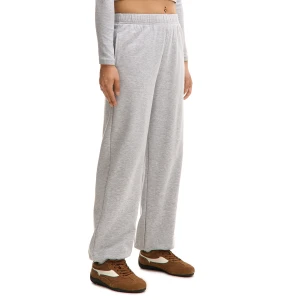 Cropp - Melanżowe jasne spodnie dresowe basic - jasny szary