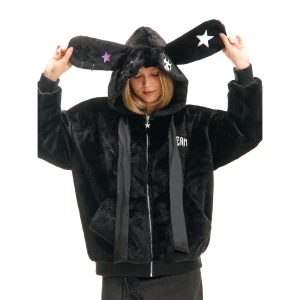 Cropp - Miękka kurtka z uszami - czarny