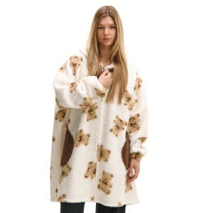 Cropp - Misiowa snuddie z kapturem - kremowy