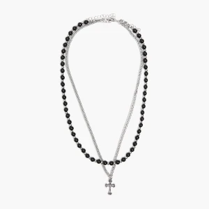 Cropp - Naszyjnik z dwoma łańcuszkami - srebrny