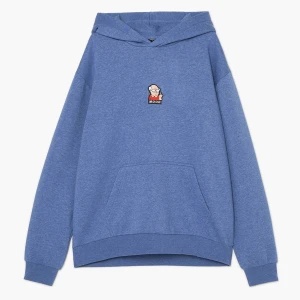 Cropp - Niebieska bluza hoodie z aplikacją dziadka - niebieski