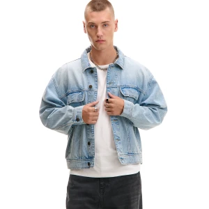 Cropp - Niebieska jeansowa katanka boxy - niebieski