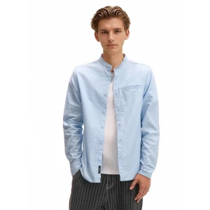 Cropp - Niebieska koszula regular ze stójką - niebieski