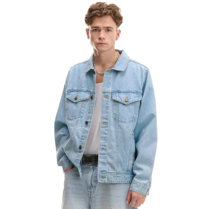 Cropp - Niebieska kurtka jeansowa z kieszeniami - niebieski