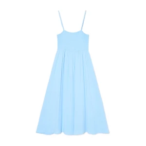 Cropp - Niebieska sukienka midi z dopasowaną górą - błękitny