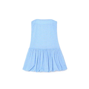 Cropp - Niebieska sukienka mini w kratę - niebieski