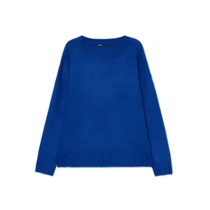 Cropp - Niebieski gładki sweter - niebieski