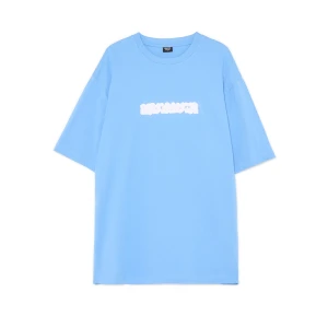 Cropp - Niebieski T-shirt z haftem - błękitny