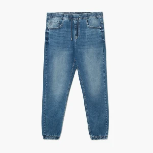 Cropp - Niebieskie jeansowe joggery - niebieski