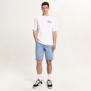 Cropp - Niebieskie jeansowe szorty regular - niebieski