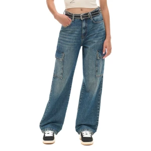 Cropp - Niebieskie jeansy baggy - niebieski