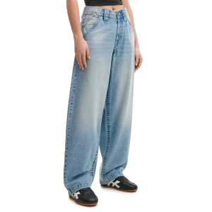 Cropp - Niebieskie jeansy baggy w stylu workwear - niebieski