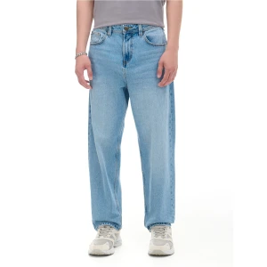 Cropp - Niebieskie jeansy loose - niebieski