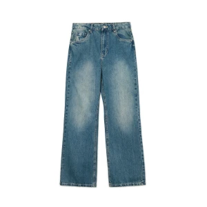 Cropp - Niebieskie jeansy retro wide leg - niebieski