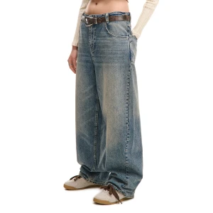 Cropp - Niebieskie jeansy skater z efektem sprania - niebieski