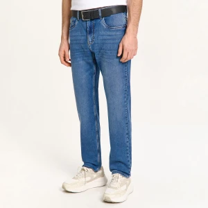 Cropp - Niebieskie jeansy slim regular - niebieski