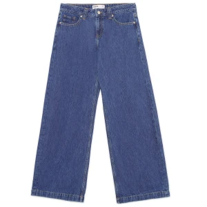 Cropp - Niebieskie jeansy wide leg vintage - niebieski