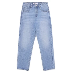 Cropp - Niebieskie sprane jeansy mom PETITE - niebieski
