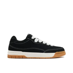 Cropp - Niskie czarne sneakersy z białymi sznurowadłami - czarny