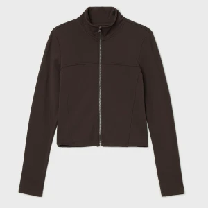 Cropp - Ocieplana rozpinana bluza ze stójką - brązowy