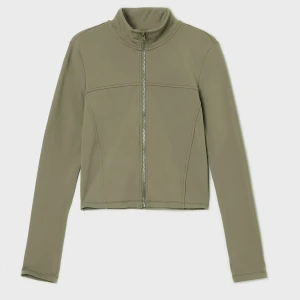 Cropp - Ocieplana rozpinana bluza ze stójką - zielony