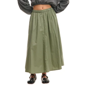 Cropp - Oliwkowa bawełniana spódnica z kieszeniami - zielony