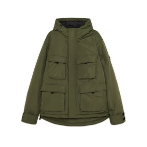 Cropp - Oliwkowa kurtka z kapturem i kieszeniami cargo - zielony