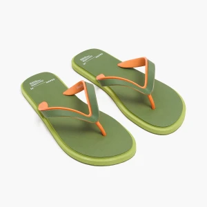 Cropp - Oliwkowe japonki z brandowym nadrukiem - zielony