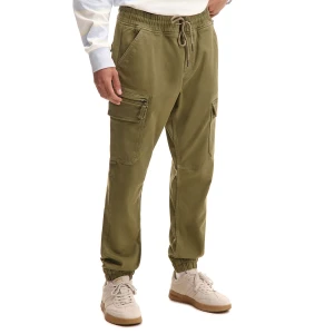 Cropp - Oliwkowe joggery z kieszeniami cargo - zielony