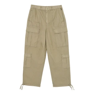 Cropp - Oliwkowe spodnie cargo o luźnym kroju - zielony