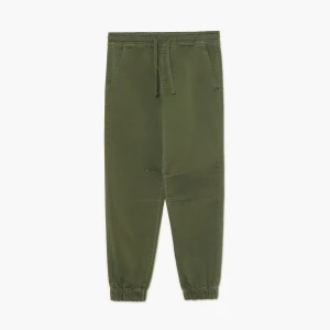 Cropp - Oliwkowe spodnie jogger regular - zielony