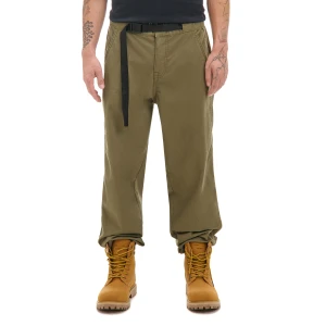 Cropp - Oliwkowe spodnie z paskiem - zielony