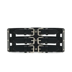 Cropp - Pas gorsetowy na zatrzaski - czarny