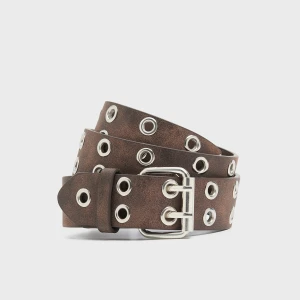 Cropp - Pasek z metalowymi detalami - brązowy