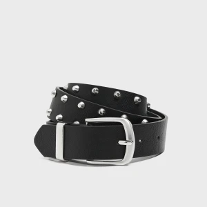 Cropp - Pasek z metalowymi detalami - czarny
