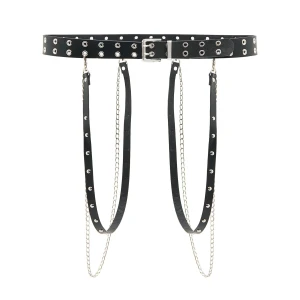 Cropp - Pasek z odpinanymi elementami - czarny