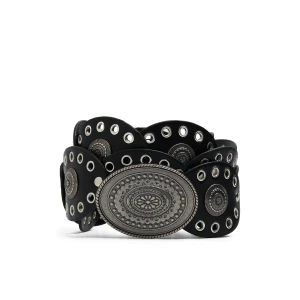 Cropp - Pasek z ozdobnymi detalami - czarny