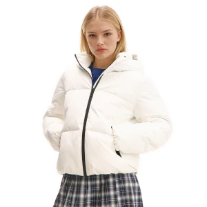 Cropp - Pikowana biała kurtka puffer z kapturem - biały