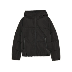 Cropp - Pikowana czarna kurtka puffer z kapturem - czarny