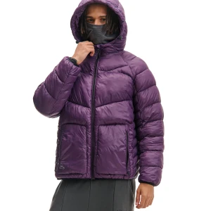 Cropp - Pikowana fioletowa kurtka puffer z kapturem - fioletowy