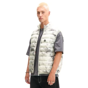 Cropp - Pikowana kamizelka z nadrukiem all over - jasny szary