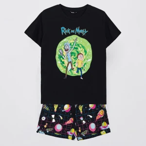Cropp - Piżama dwuczęściowa Rick and Morty - czarny