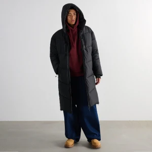 Cropp - Płaszcz puffer z zamkami po bokach - czarny