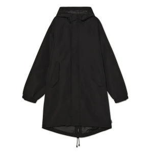 Cropp - Płaszcz z dłuższym tyłem i kapturem - czarny