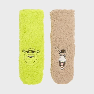 Cropp - Pluszowe skarpetki Shrek i Osioł - wielobarwny