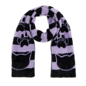 Cropp - Pluszowy szalik z kocim i psim motywem - fioletowy